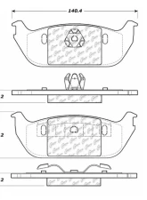 Centric Premium Semi-Metallic Brake Pads with Shims and Hardware 300.09520                                     - 300.09520 - Image 3