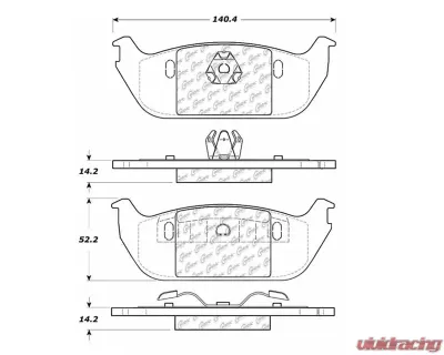 Centric Premium Semi-Metallic Brake Pads with Shims and Hardware 300.09520 - 300.09520