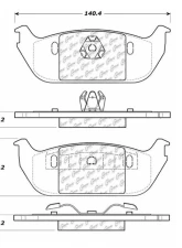 Centric Premium Semi-Metallic Brake Pads with Shims and Hardware 300.09520                                     - 300.09520 - Image 3