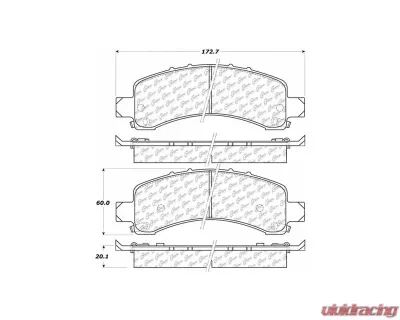 Centric Premium Semi-Metallic Brake Pads with Shims and Hardware 300.09740 - 300.09740