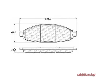 Centric Premium Semi-Metallic Brake Pads with Shims and Hardware 300.09970 - 300.09970