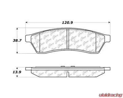 Centric Premium Semi-Metallic Brake Pads with Shims and Hardware 300.10300 - 300.10300