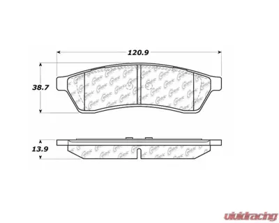 Centric Premium Semi-Metallic Brake Pads with Shims and Hardware 300.10300 - 300.10300