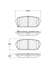 Centric Premium Semi-Metallic Brake Pads with Shims and Hardware 300.12960                                     - 300.12960 - Image 2