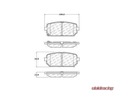 Centric Premium Semi-Metallic Brake Pads with Shims and Hardware 300.12960 - 300.12960