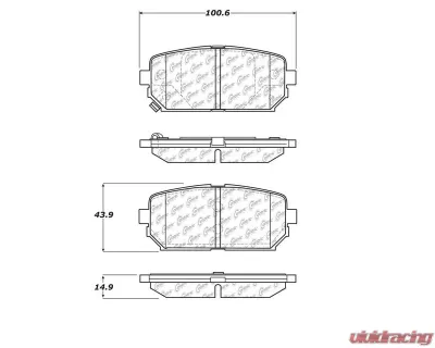 Centric Premium Semi-Metallic Brake Pads with Shims and Hardware 300.12960 - 300.12960