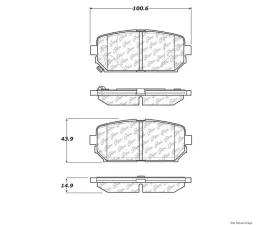 Centric Premium Semi-Metallic Brake Pads with Shims and Hardware 300.12960