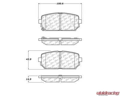 Centric Premium Semi-Metallic Brake Pads with Shims and Hardware 300.12960 - 300.12960