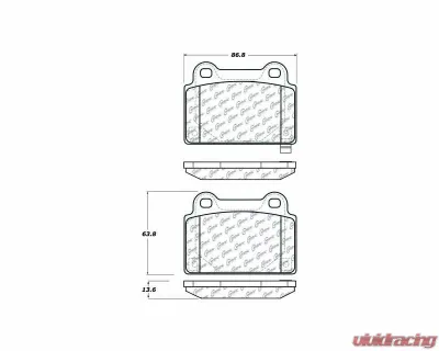 Centric Premium Semi-Metallic Brake Pads with Shims and Hardware 300.13680 - 300.13680