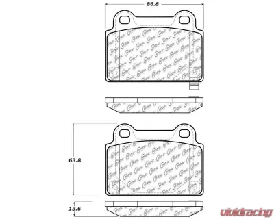 Centric Premium Semi-Metallic Brake Pads with Shims and Hardware 300.13680 - 300.13680