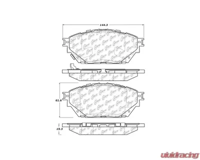 Centric Premium Semi-Metallic Brake Pads with Shims and Hardware 300.16820 - 300.16820