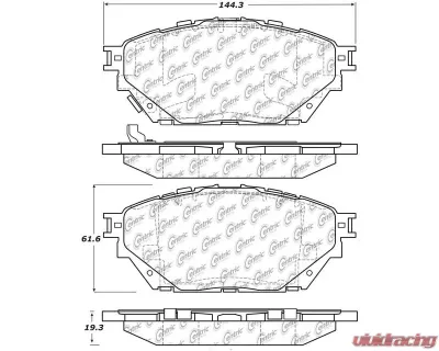 Centric Premium Semi-Metallic Brake Pads with Shims and Hardware 300.16820 - 300.16820