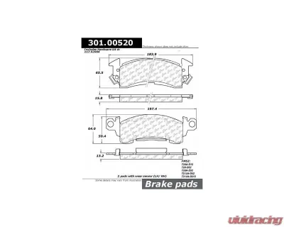Centric Premium Ceramic Pads with Shims and  Hardware 301.00520 - 301.00520
