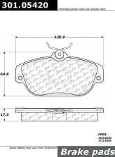 Centric Premium Ceramic Pads with Shims and  Hardware 301.05420                                     - 301.05420 - Image 3