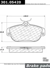 Centric Premium Ceramic Pads with Shims and  Hardware 301.05420                                     - 301.05420 - Image 3