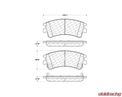 Centric Premium Ceramic Pads with Shims and  Hardware 301.09570 - 301.09570