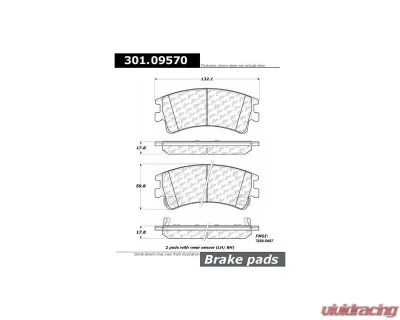 Centric Premium Ceramic Pads with Shims and  Hardware 301.09570 - 301.09570