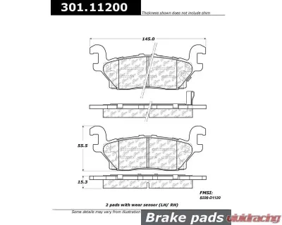 Centric Premium Ceramic Pads with Shims and  Hardware 301.11200 - 301.11200