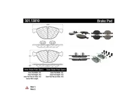 Centric Premium Ceramic Pads with Shims and  Hardware 301.13810