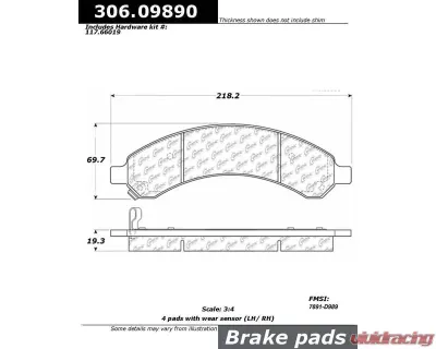 Centric Fleet Performance Brake Pads with Hardware 306.09890 - 306.09890