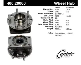 Centric C-Tek Standard Hub and Bearing Assembly; With ABS 400.20000E