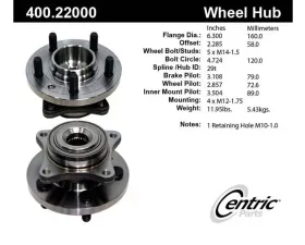 Centric C-Tek Standard Hub and Bearing Assembly; With ABS 400.22000E