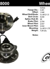 Centric C-Tek Standard Hub and Bearing Assembly without ABS 400.38000E                                     - 400.38000E - Image 5