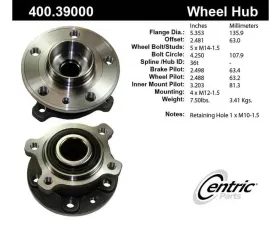Centric C-Tek Standard Hub and Bearing Assembly without ABS 400.39000E