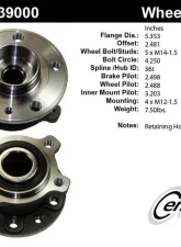 Centric C-Tek Standard Hub and Bearing Assembly without ABS 400.39000E                                     - 400.39000E - Image 5
