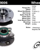 Centric C-Tek Standard Hub and Bearing Assembly; With ABS 400.39006E                                     - 400.39006E - Image 5