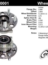Centric C-Tek Standard Hub and Bearing Assembly; With ABS 400.40001E                                     - 400.40001E - Image 5
