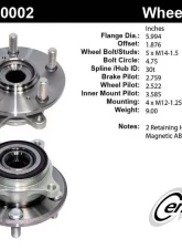 Centric C-Tek Standard Hub and Bearing Assembly; With ABS 400.40002E                                     - 400.40002E - Image 5