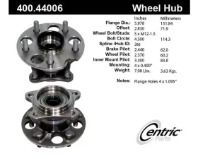 Centric C-Tek Standard Hub and Bearing Assembly without ABS 400.44006E
