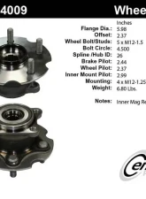 Centric C-Tek Standard Hub and Bearing Assembly; With ABS 400.44009E                                     - 400.44009E - Image 5