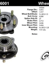 Centric C-Tek Standard Hub and Bearing Assembly without ABS 400.46001E                                     - 400.46001E - Image 5