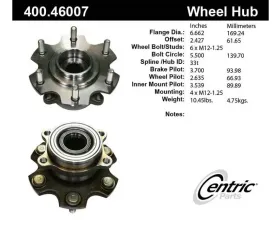 Centric C-Tek Standard Hub and Bearing Assembly without ABS 400.46007E
