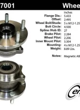 Centric C-Tek Standard Hub and Bearing Assembly; With ABS 400.47001E                                     - 400.47001E - Image 5