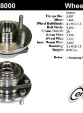 Centric C-Tek Standard Hub and Bearing Assembly without ABS 400.48000E                                     - 400.48000E - Image 5