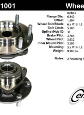 Centric C-Tek Standard Hub and Bearing Assembly without ABS 400.51001E                                     - 400.51001E - Image 5