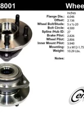 Centric C-Tek Standard Hub and Bearing Assembly without ABS 400.58001E                                     - 400.58001E - Image 5