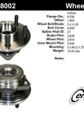 Centric C-Tek Standard Hub and Bearing Assembly without ABS 400.58002E                                     - 400.58002E - Image 5