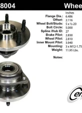 Centric Premium Hub and Bearing Assembly without ABS 400.58004                                     - 400.58004 - Image 3