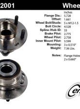 Centric C-Tek Standard Hub and Bearing Assembly without ABS 400.62001E                                     - 400.62001E - Image 5