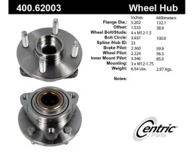 Centric C-Tek Standard Hub and Bearing Assembly without ABS 400.62003E