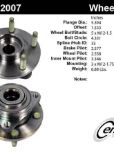Centric Premium Hub and Bearing Assembly without ABS 400.62007                                     - 400.62007 - Image 4