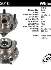 Centric C-Tek Standard Hub and Bearing Assembly without ABS 400.62010E                                     - 400.62010E - Image 5