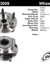 Centric C-Tek Standard Hub and Bearing Assembly without ABS 400.63009E                                     - 400.63009E - Image 5