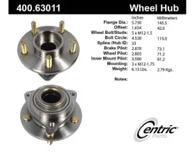 Centric C-Tek Standard Hub and Bearing Assembly without ABS 400.63011E
