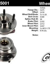 Centric C-Tek Standard Hub and Bearing Assembly without ABS 400.65001E                                     - 400.65001E - Image 5