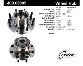Centric C-Tek Standard Hub and Bearing Assembly without ABS 400.65005E